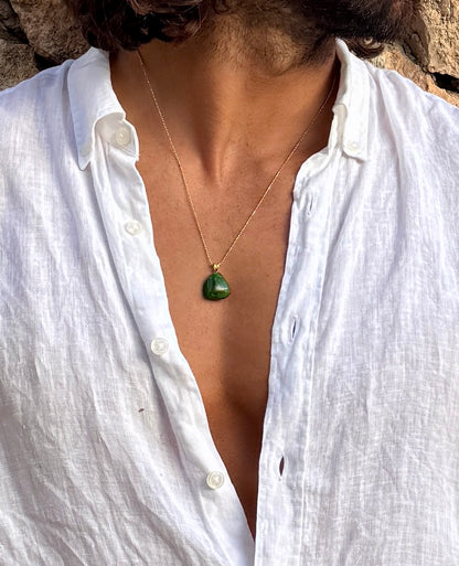 Collier pendentif en diopside chromé