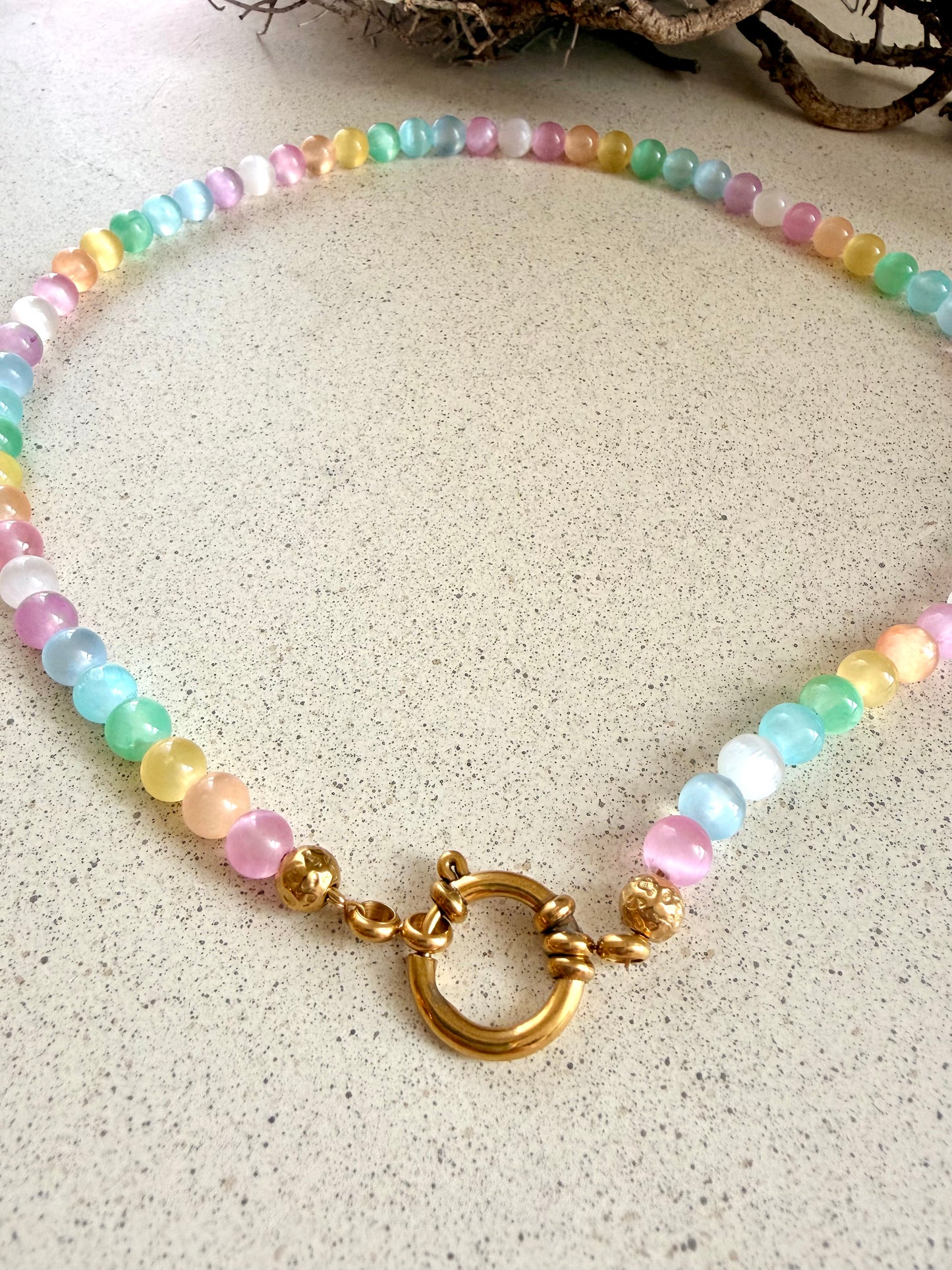 Selenit Choker „Aura Glow"