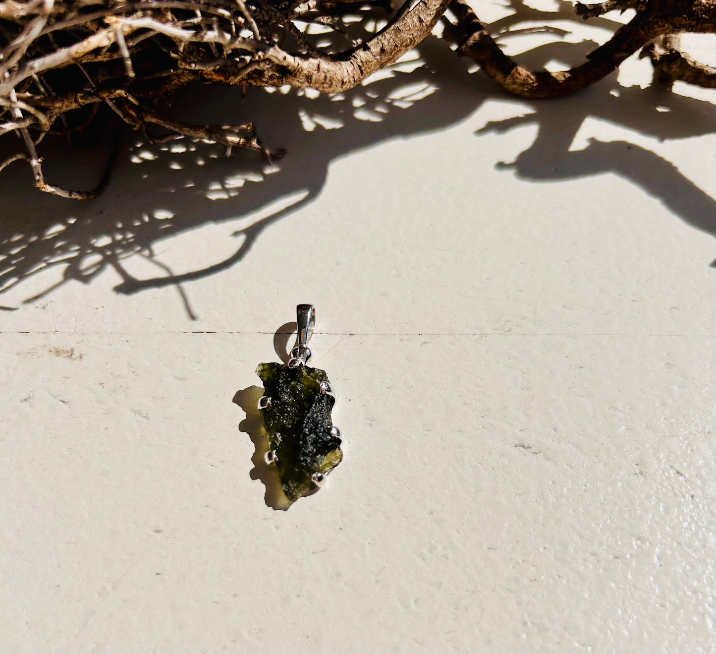 Pendentif en moldavite | argent 925