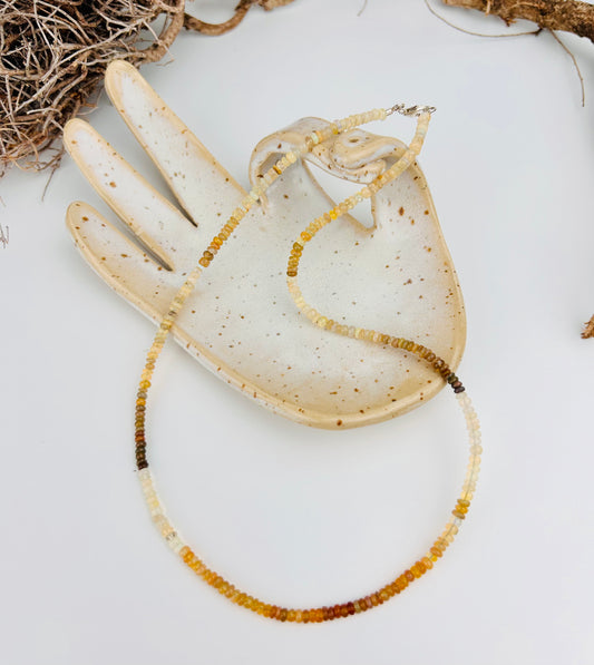 Collier bouton opale