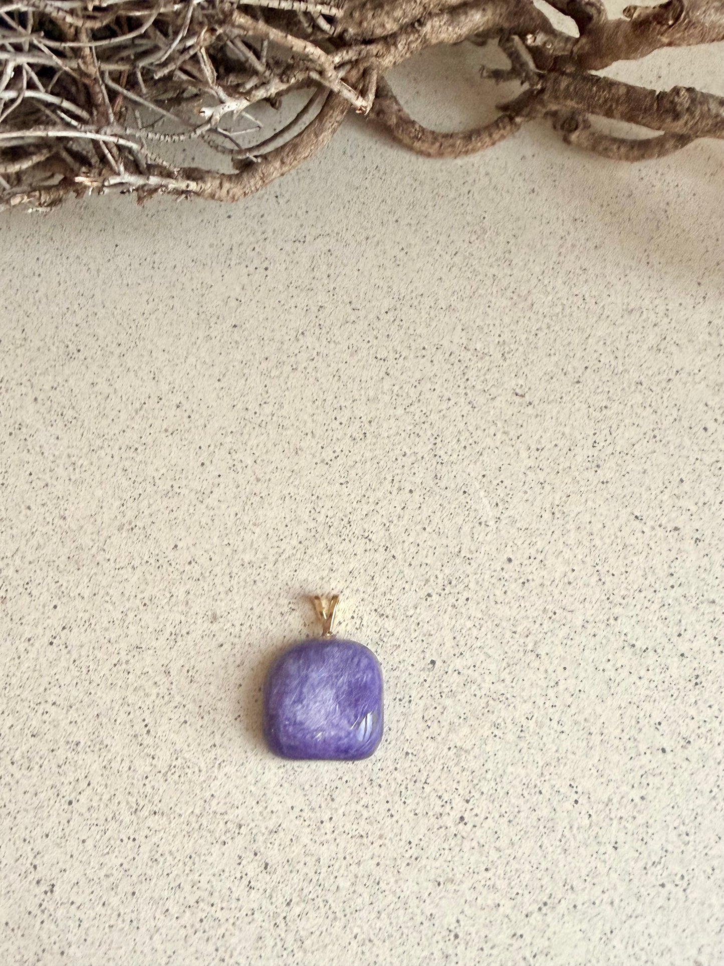 Pendentif Charoite or | argent