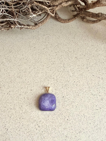 Pendentif Charoite or | argent