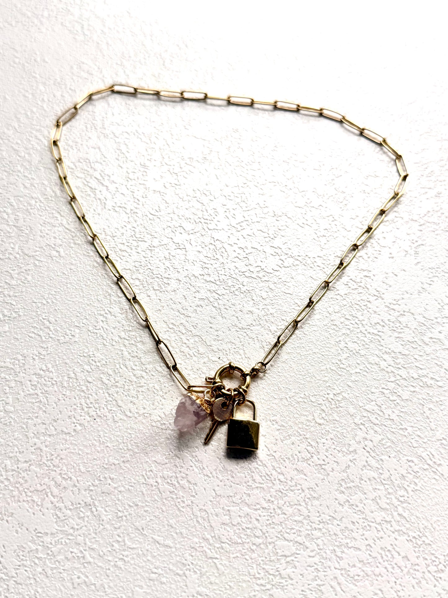Key to your Heart · Kette mit Smaragd oder Rosenquarz | Limited Edition