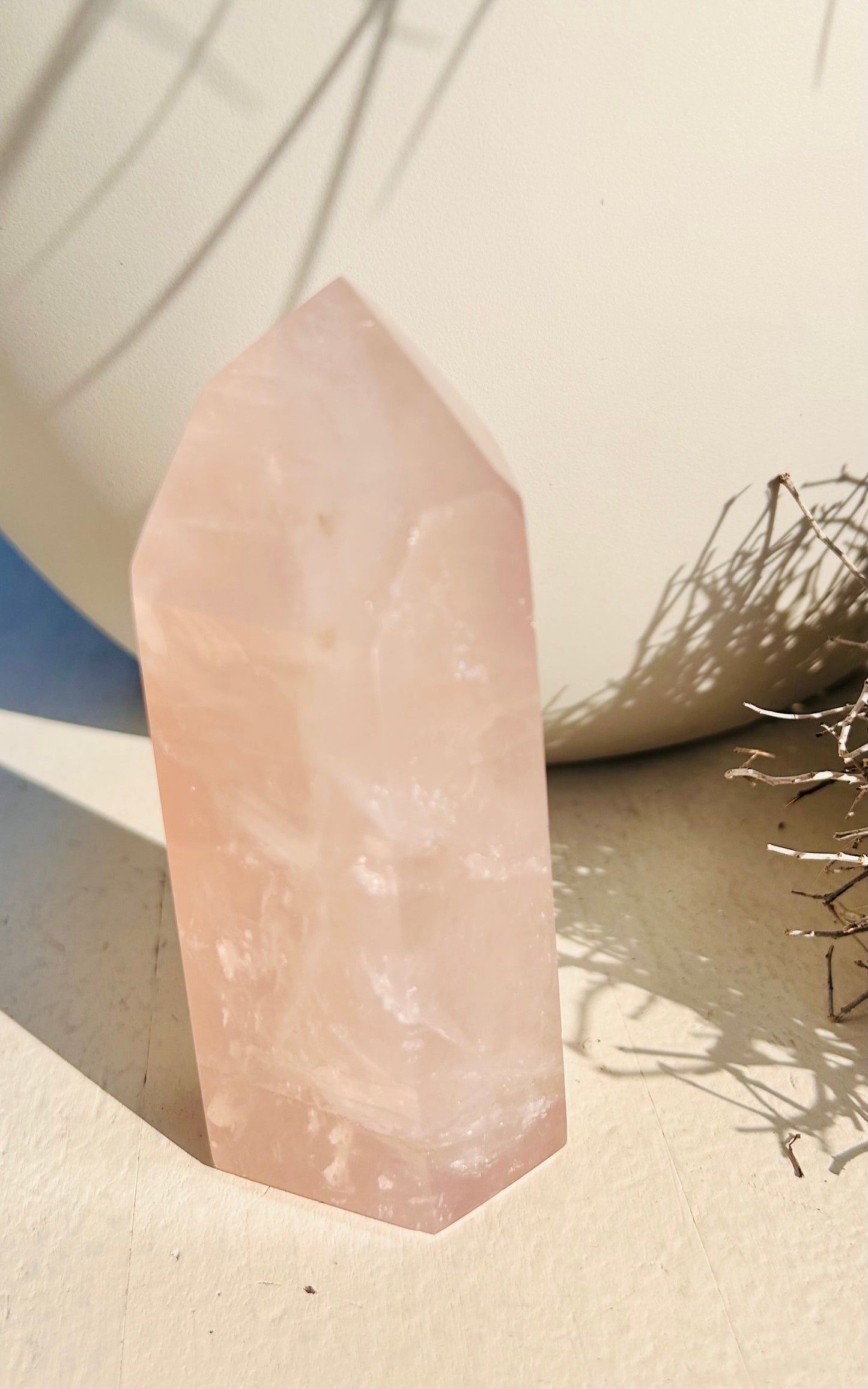 Pointe de quartz rose