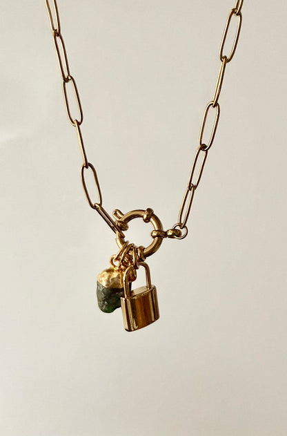 Key to your Heart · Kette mit Smaragd oder Rosenquarz | Limited Edition