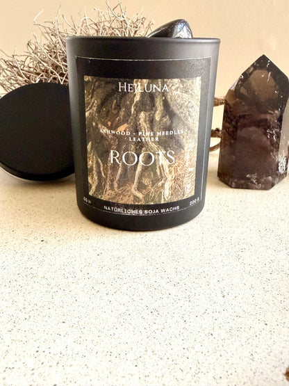 Roots Duftkerze – Erdende Holz- & Waldnote | HejLuna Studio