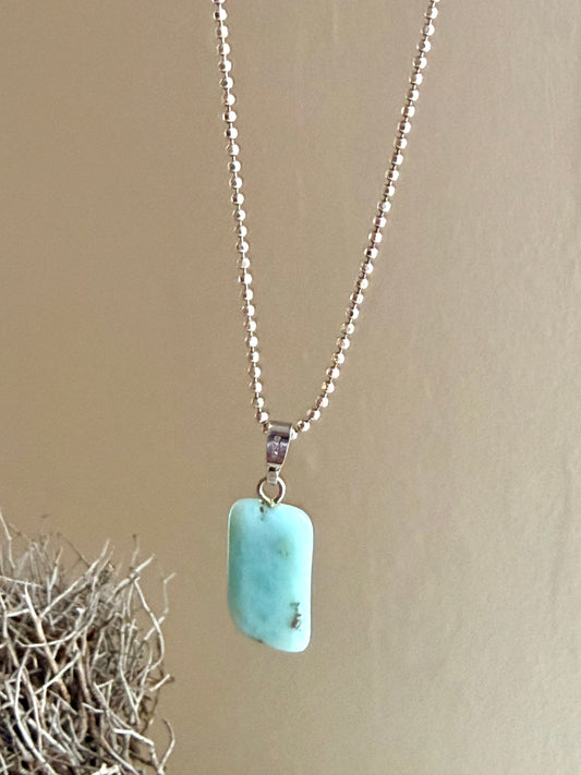 Larimar Anhänger – Silberöse | Einzelstück