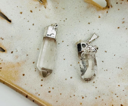 Pendentif en cristal de roche | Argent