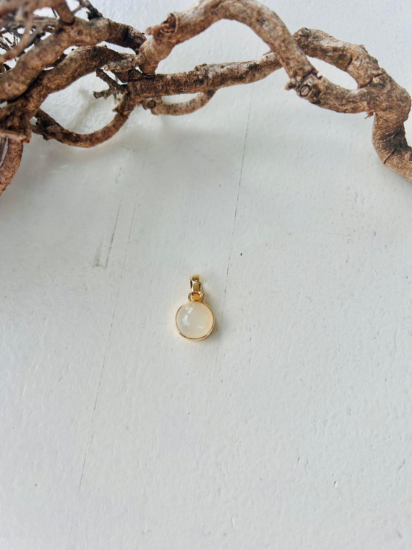 Pendentif pierre de lune | Argent 925 plaqué or