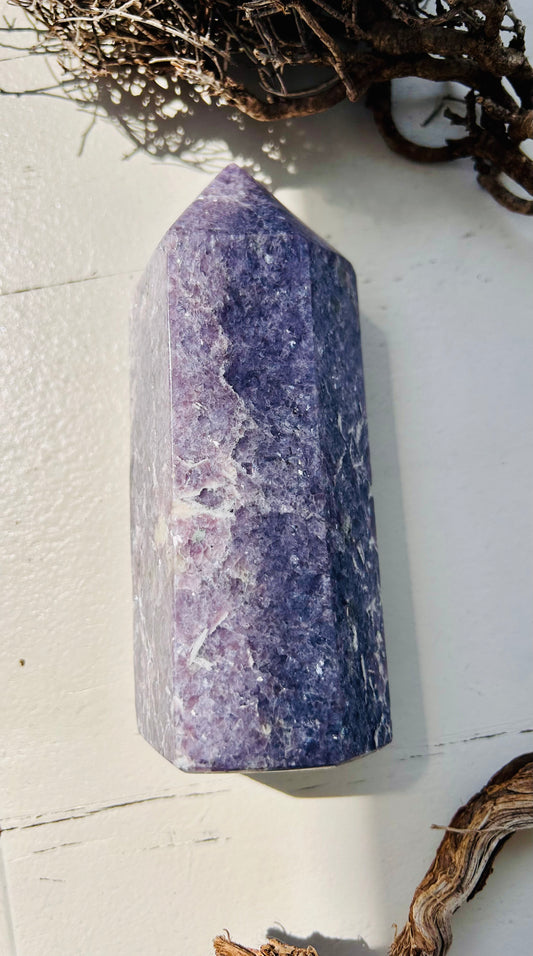 Pointe en lépidolite