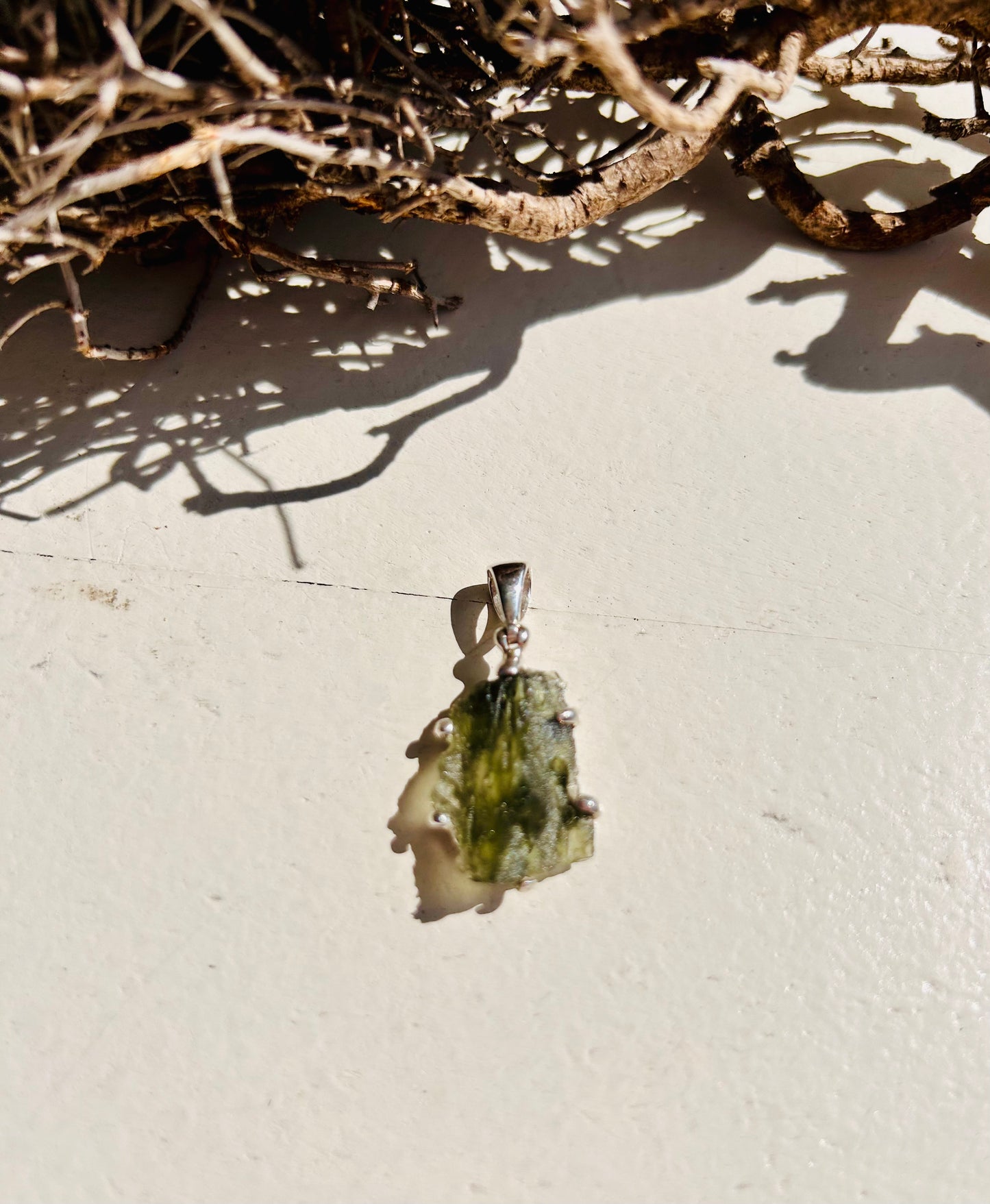 Pendentif en moldavite | argent 925