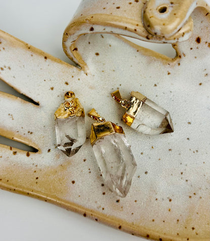 Pendentif en cristal de roche | Or
