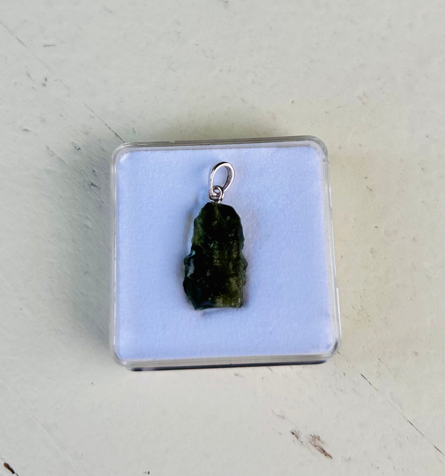 Pendentif en moldavite | Boucle en argent 925 | Pièces uniques
