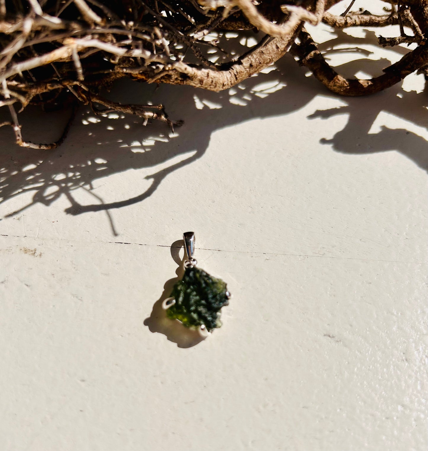 Pendentif en moldavite | argent 925
