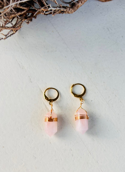 Boucles d'oreilles en cristal avec dentelle