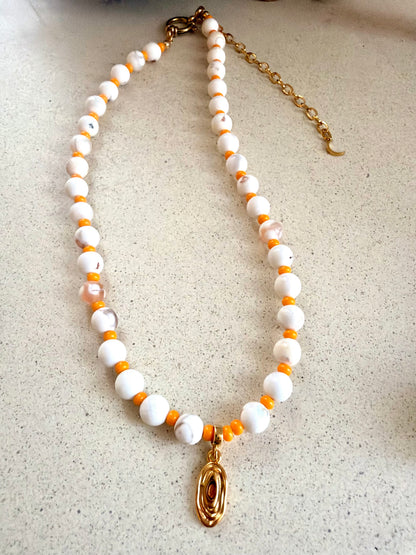 SUNSET SOUL handgemachte Preziosa und Mongol-Achat Kette als Unikat von HejLuna