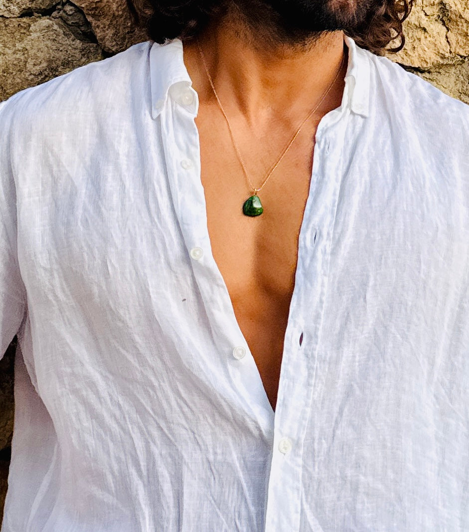 Collier pendentif en diopside chromé