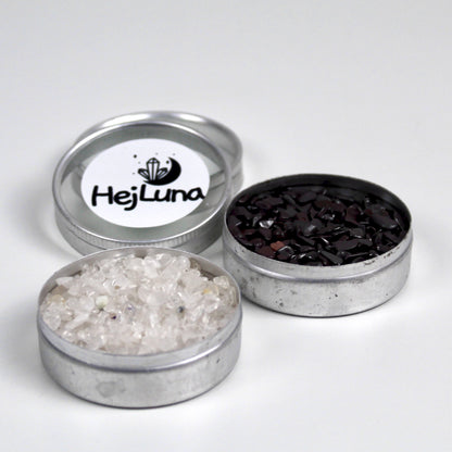 Ensemble de charge/décharge en hématite et cristal de roche