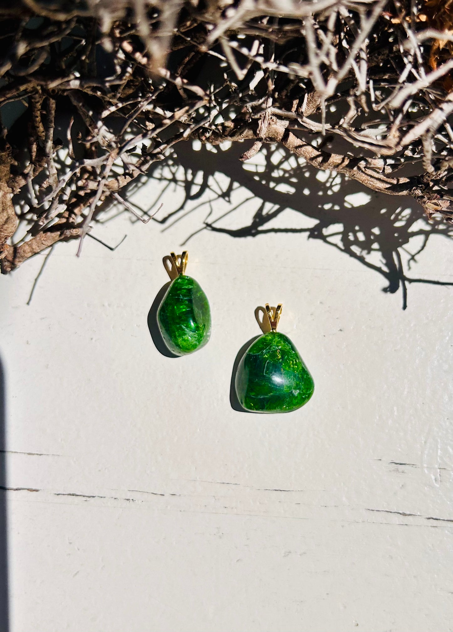 Collier pendentif en diopside chromé
