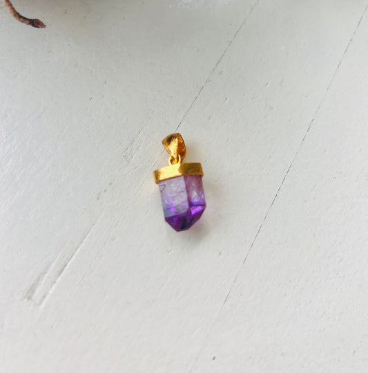 Amethystspitze Anhänger– 925 Silber vergoldet (limitiert)