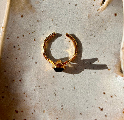 Bague - Pierre de lune arc-en-ciel d'Isis | Onyx | Cornaline | Améthyste