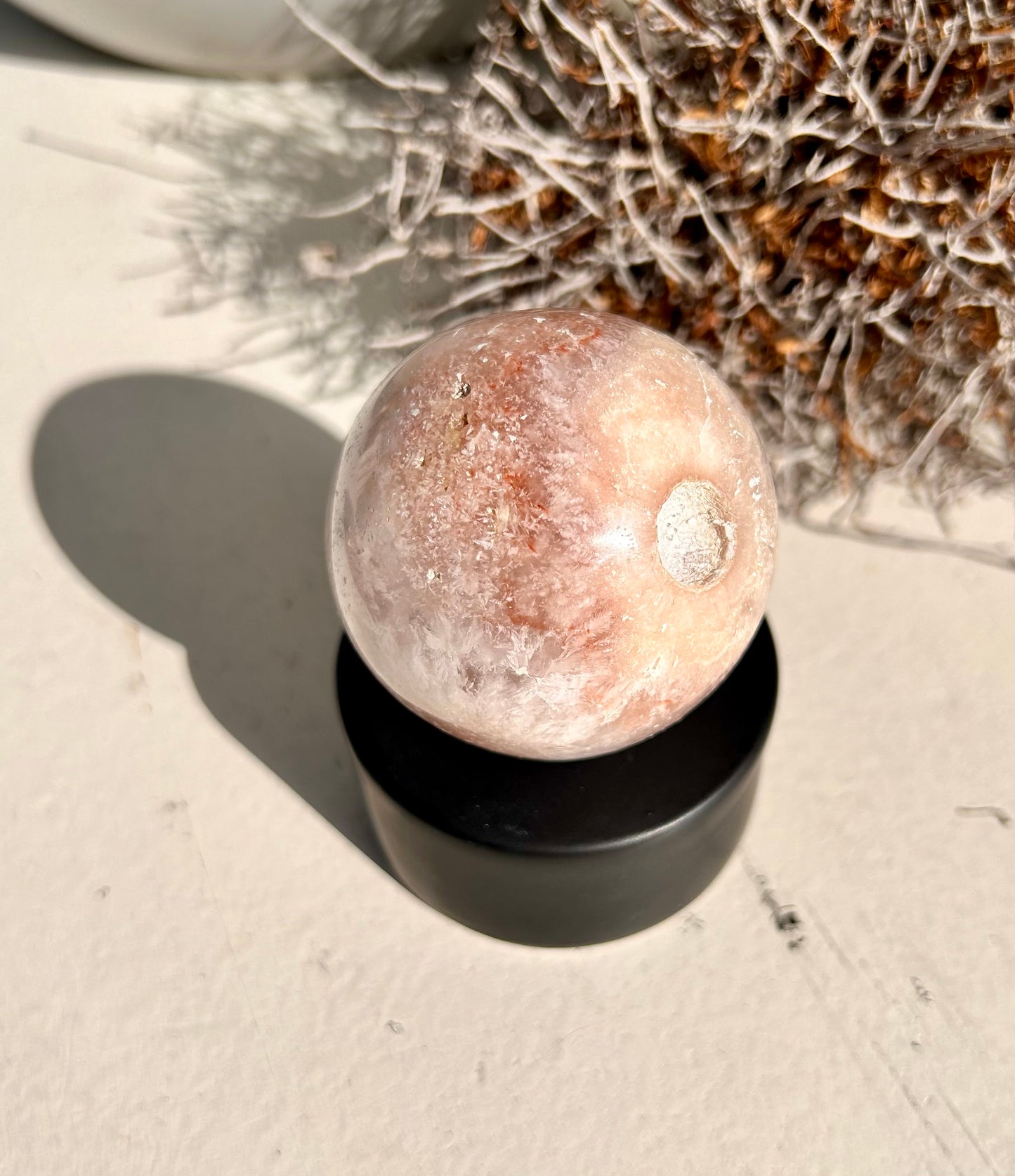 Sphère d'agate fleur de cerisier | Unique