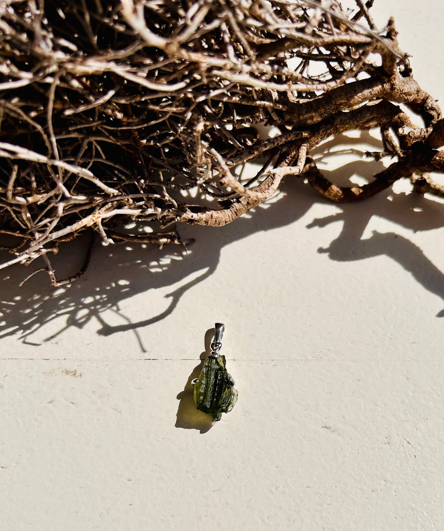 Pendentif en moldavite | argent 925