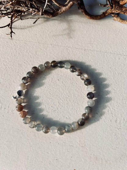 Bracelet en pierre de lune foncée | Fait main