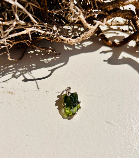 Pendentif en moldavite | argent 925