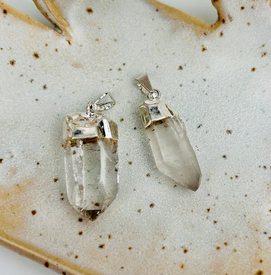 Pendentif en cristal de roche | Argent