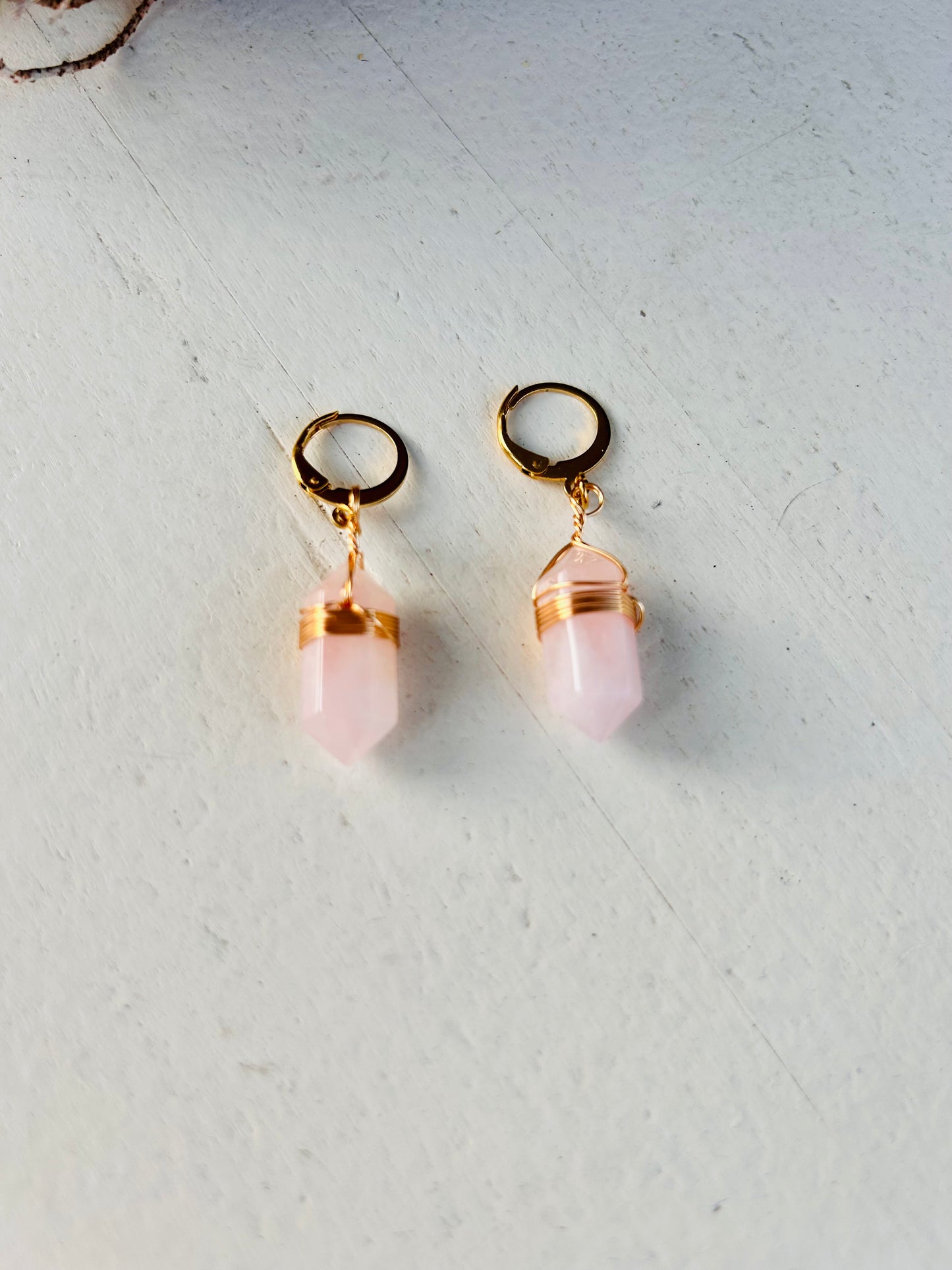 Boucles d'oreilles en cristal avec dentelle