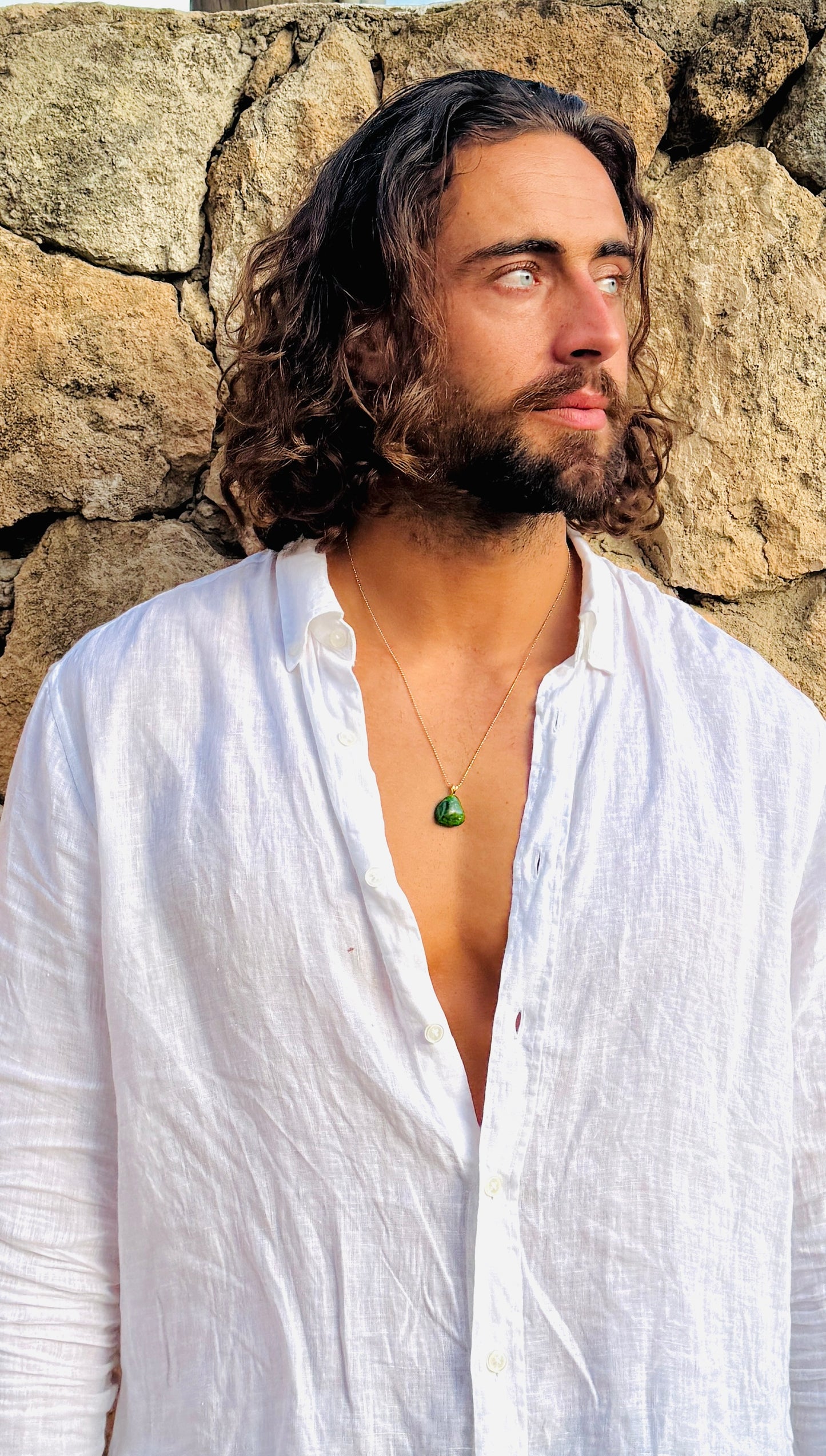 Collier pendentif en diopside chromé