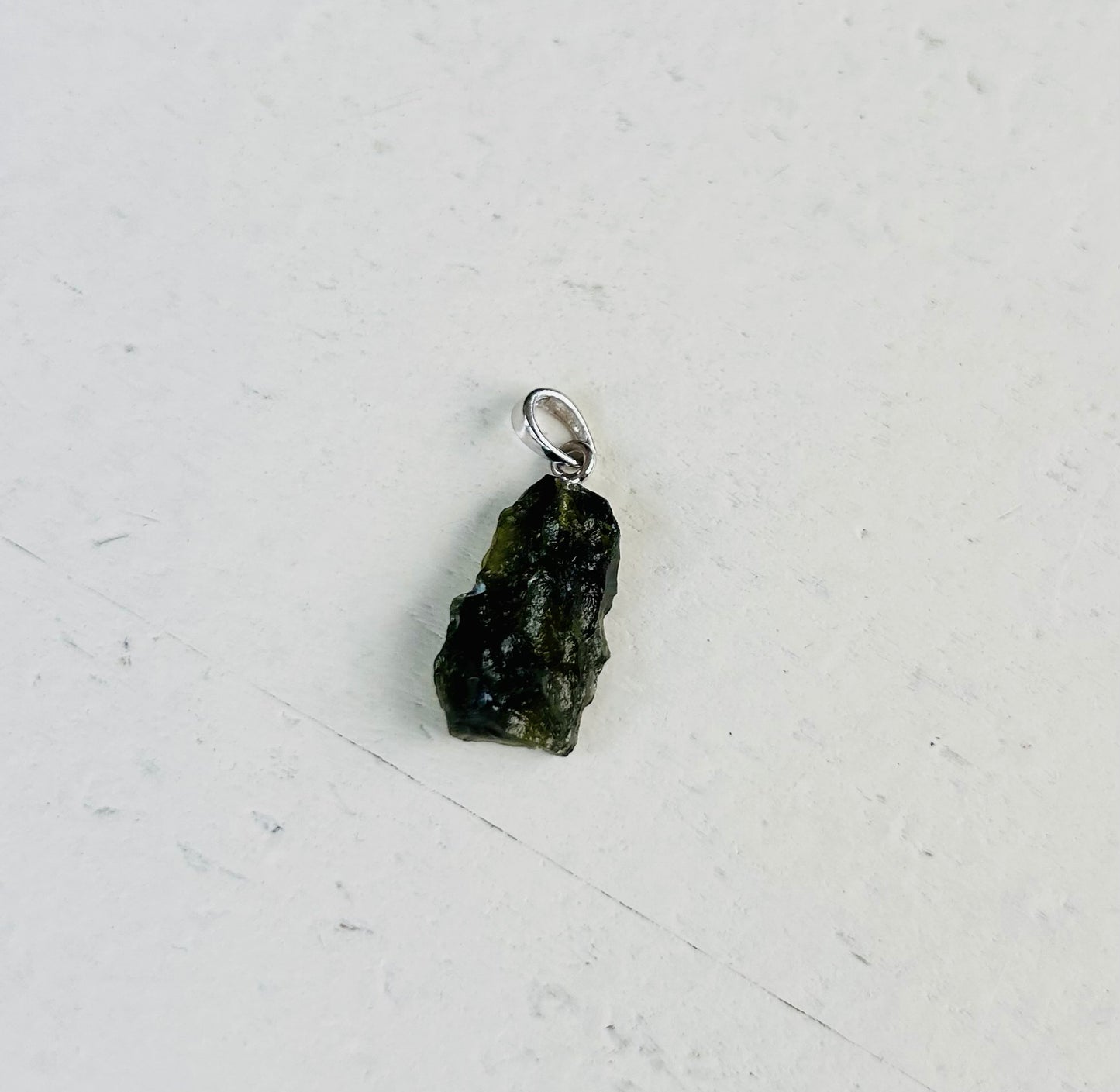 Pendentif en moldavite | Boucle en argent 925 | Pièces uniques