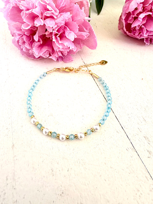 Topas Armband mit Süßwasserperlen