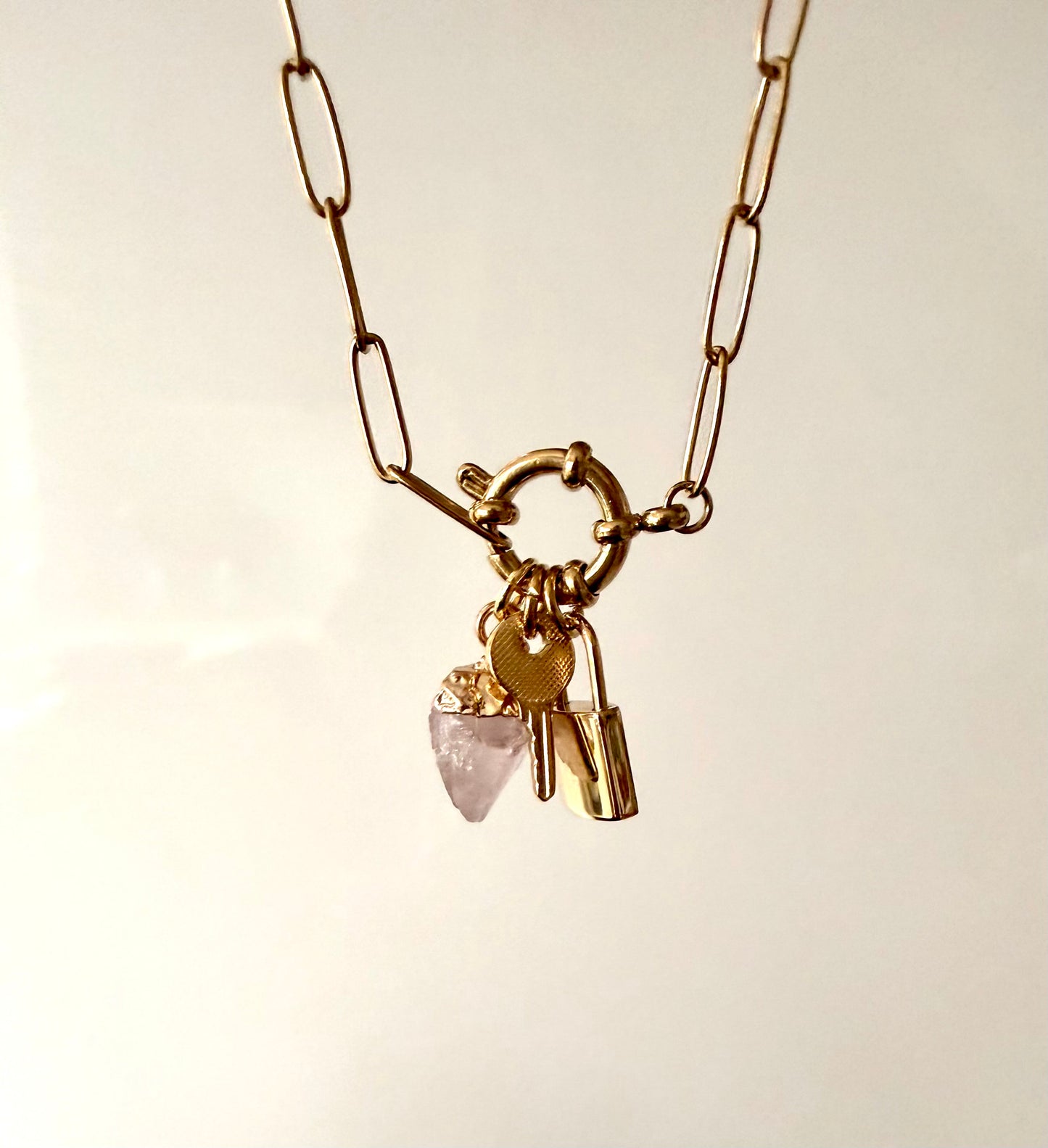 Key to your Heart · Kette mit Smaragd oder Rosenquarz | Limited Edition