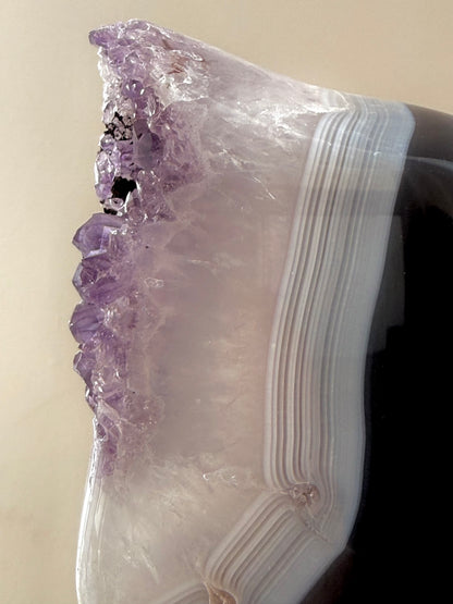 Amethyst-Achat-Scheibe – 19 x 9 cm