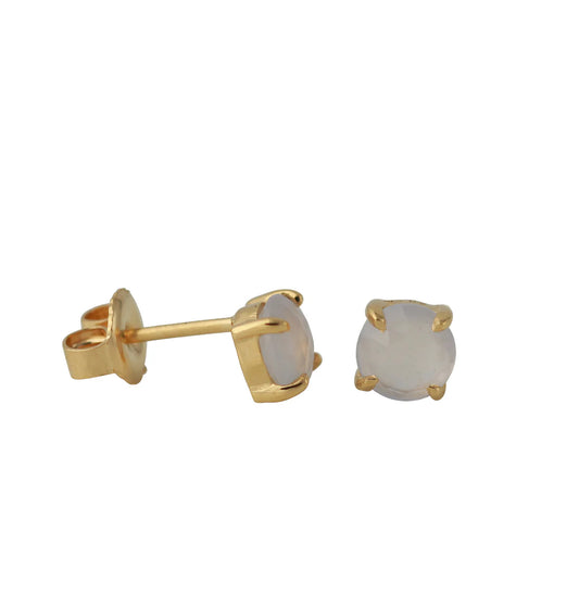 Boucles d'oreilles en argent avec calcédoine | Plaqué or