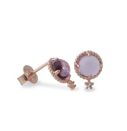 Silberohrstecker mit Amethyst & Topas | Vergoldet