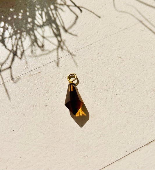 Citrin Anhänger  · mit Goldöse