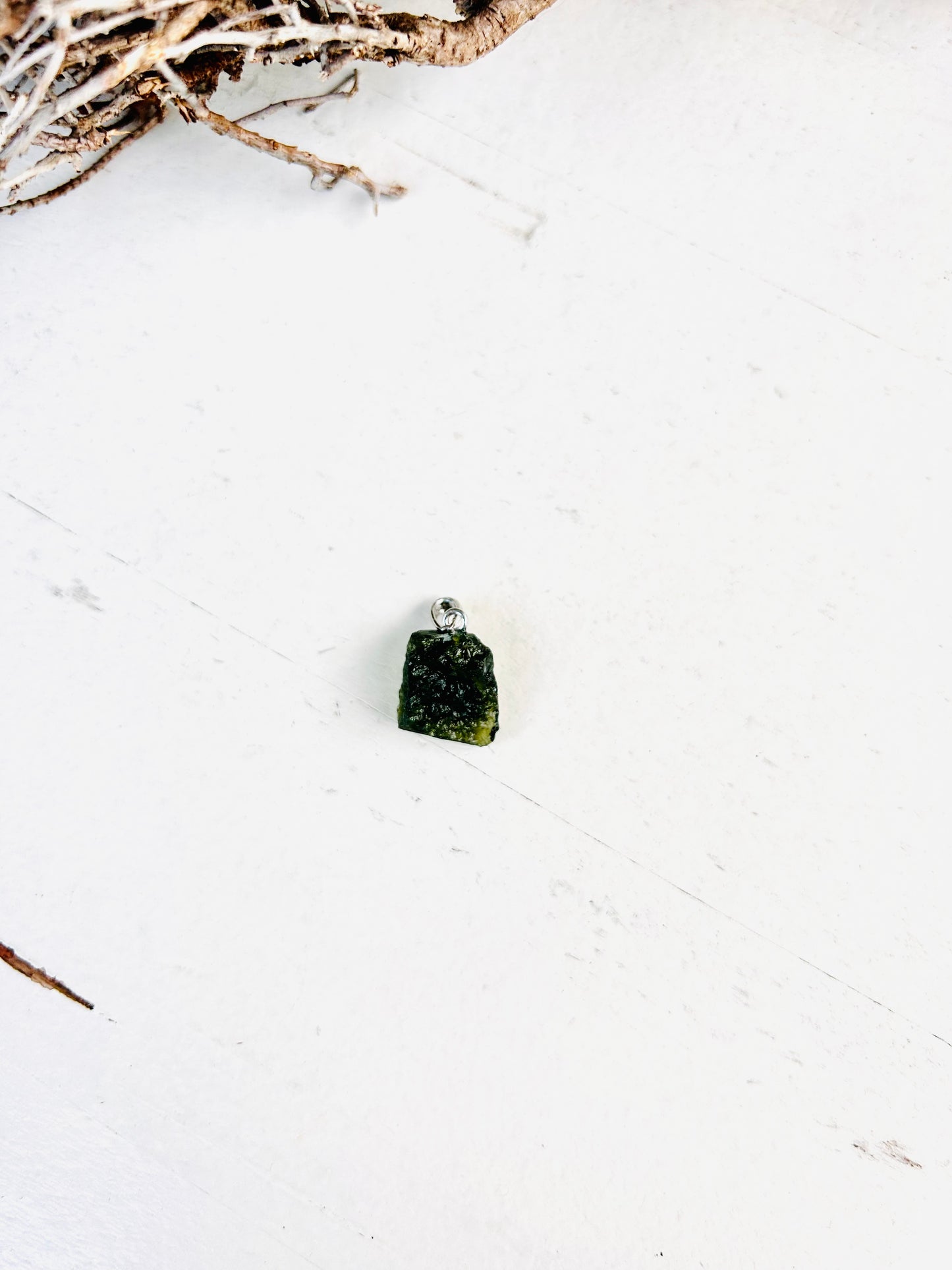 Pendentif en moldavite | Boucle en argent 925 | Pièces uniques
