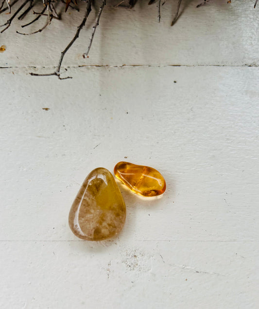 Pierre naturelle de citrine, pierre roulée