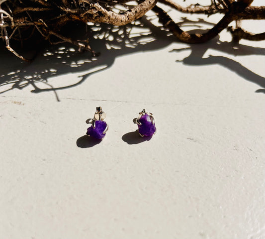 Boucles d'oreilles en hackmanite
