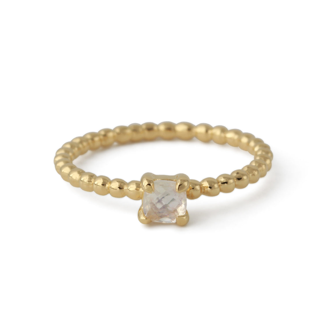 Luna | Bague pierre de lune | Argent 925 plaqué or
