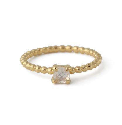 Luna | Bague pierre de lune | Argent 925 plaqué or