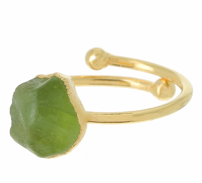 Bague | Pierre de lune | Améthyste | Péridot | Cristal de roche stable