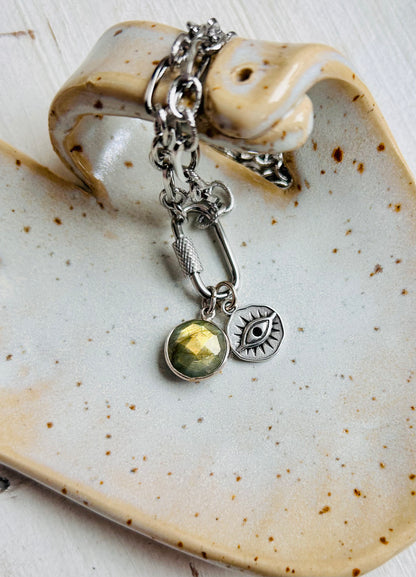 Collier en labradorite - Mauvais œil 