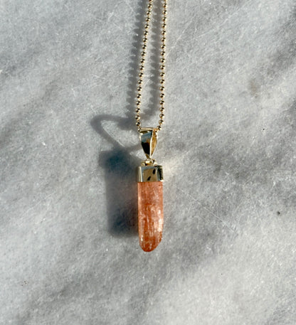 Topaze impériale | Pendentif en or et topaze