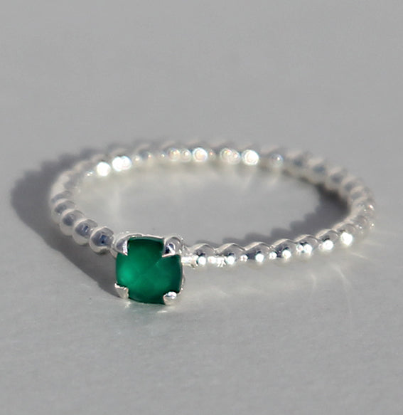 Bague en agate | Verte | Argent 925