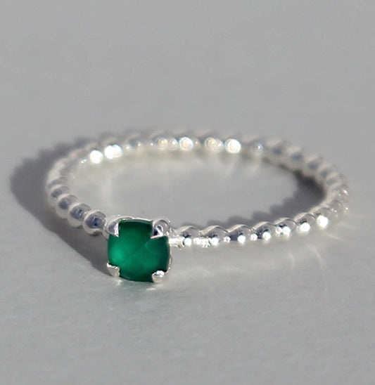 Bague en agate | Verte | Argent 925