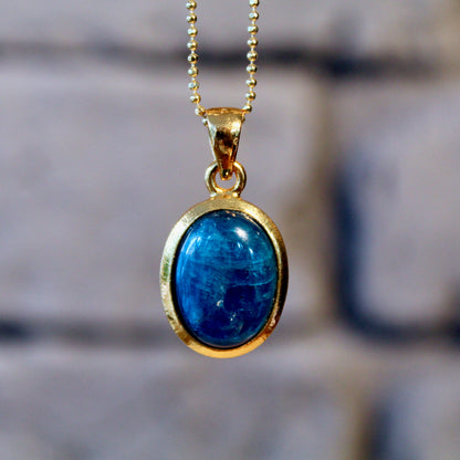 Pendentif en apatite | Argent 925 plaqué or | Édition limitée